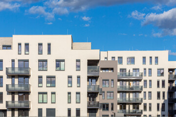 Fototapeta na wymiar modern architecture residential building condominium appartments development cloud