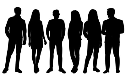 people  silhouette, isolated on white background vector