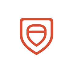 Shield acorn logo design. Simple acorn icon design concept vector illustration. © majarupa