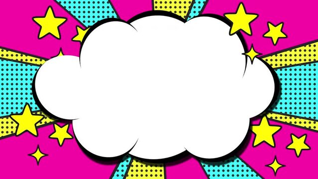 ポップな背景と雲の吹き出し
Apple ProRes 422 HQ　MOV