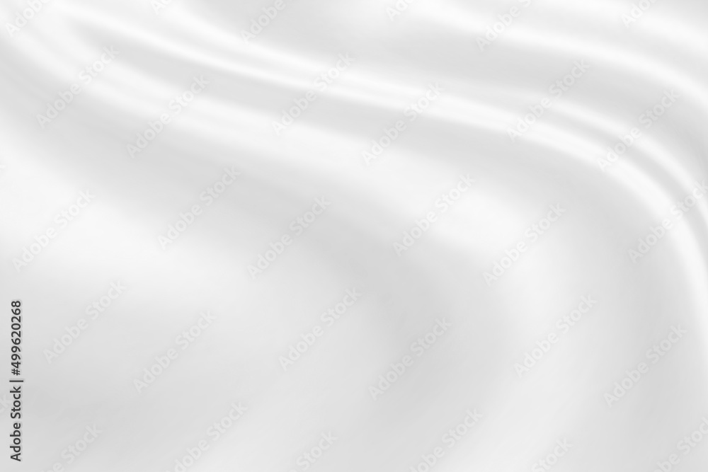 Wall mural abstract white fabric with soft wave texture background