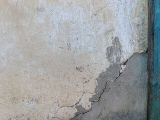 Ancient old vintage concrete texture wall background with wooden border