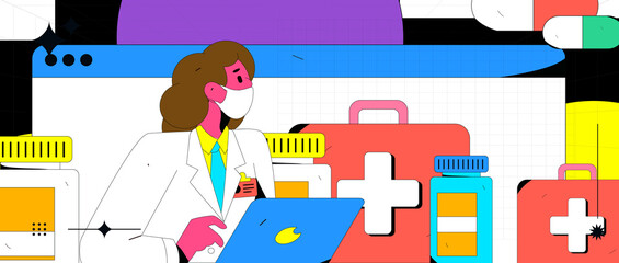 Doctor epidemic prevention and anti epidemic flat vector concept operation illustration
