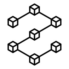 Obraz premium Blockchain technology illustration icon symbol
