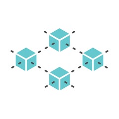 Blockchain technology illustration icon symbol