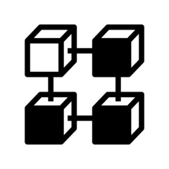 Blockchain technology illustration icon symbol