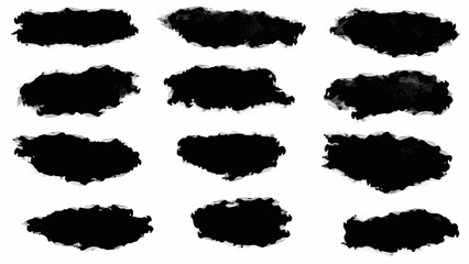 Big set of Black grunge stroke brush , banner, label, for your design, vector.