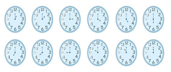 Set of clock icons. Contemporary vector icons.