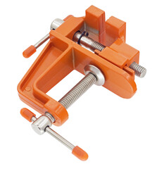 small orange table vise