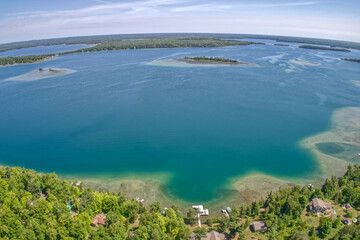 Fototapeta na wymiar Aerial View of an isolated Lake in Northern Minnesota