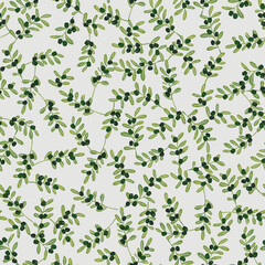 ボタニカルパターン。オリーブのシームレスなパターン。テキスタイル、壁紙、包装紙のデザイン。