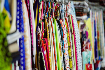 colorful cloths for sale in the market
