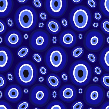 Summer seamless magic evil eye pattern for fabrics and packaging and gifts and cards and linens and wrapping paper