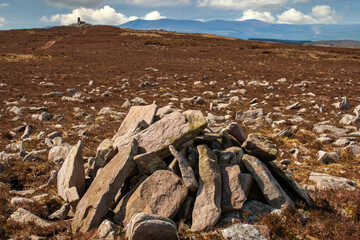 Cairns on the mountain ridge