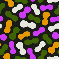 Super cute seamless pattern with multicolored shapes. Modern texture with cutout figures. Geometrical vector background
