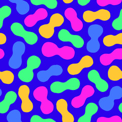 Super cute seamless pattern with multicolored shapes. Modern texture with cutout figures. Geometrical vector background