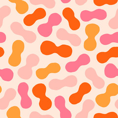 Super cute seamless pattern with multicolored shapes. Modern texture with cutout figures. Geometrical background
