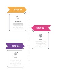 Vertical infographic design with icons and 3 options or steps. Thin line. Infographics business concept. Can be used for info graphics, flow charts, presentations, mobile web sites, printed materials.