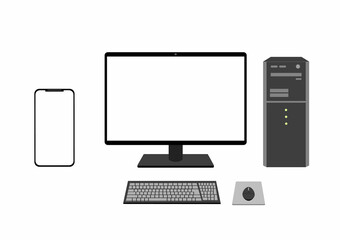 スマートフォン（スマホ）とデスクトップパソコン　JPEG
