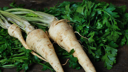 parsley root on the table