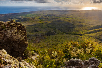 View from Mount Christoffel down to Christoffel National Park on the Caribbean island Curacao