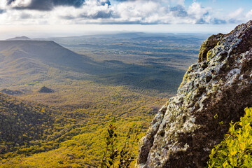 View from Mount Christoffel down to Christoffel National Park on the Caribbean island Curacao