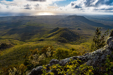 View from Mount Christoffel down to Christoffel National Park on the Caribbean island Curacao