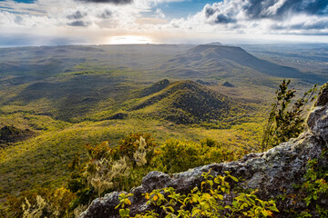 View from Mount Christoffel down to Christoffel National Park on the Caribbean island Curacao