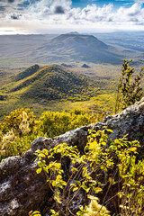 View from Mount Christoffel down to Christoffel National Park on the Caribbean island Curacao