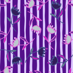 Hand drawn flower seamless pattern. Unusual floral wallpaper.