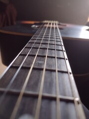 close up of a guitar