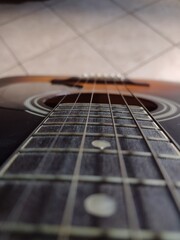 acoustic guitar close up