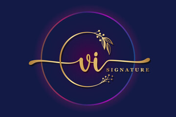 luxury signature logo design initial VL. Handwriting vector logo design illustration image
