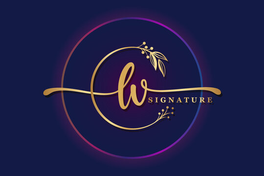 luxury signature logo design initial LV. Handwriting vector logo design illustration image