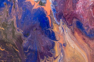 Marbled blue abstract background. Liquid marble pattern.