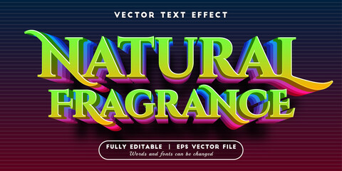 Text effects 3d natural fragrance, editable text style