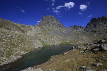 Scenic panorama of base camp on Vercenik in picturesque Kackar mountain range in Turkey