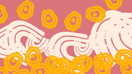 Fantasy messy doodle geometric shapes background. Abstract card, layout.
