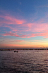 
Sunset at Wonnapha Beach, Bangsaen, Chonburi, Thailand