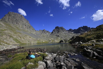 Scenic panorama of base camp on Vercenik in picturesque Kackar mountain range in Turkey