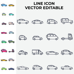 Obraz premium car set icon symbol template for graphic and web design collection logo vector illustration