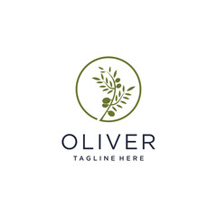 Olive logo design vector with creative abstract concept