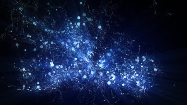 Abstract festive background shiny particles dust and energy flow
