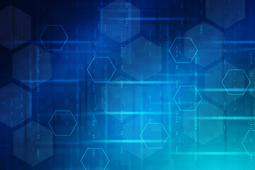 2d illustration abstract digital binary data on computer screen