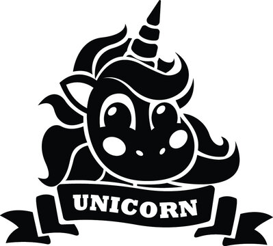 Cartoon Unicorn Horn Animal Fantasy Childrens Kids Illustration Uni 