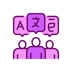 Different languages icon. Different nationalities vector illustration.