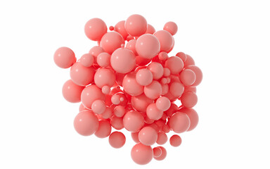 Abstract spheres with white background, 3d rendering.