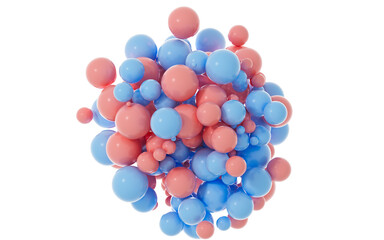 Abstract spheres with white background, 3d rendering.