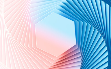 Abstract hexagonal background, 3d rendering.