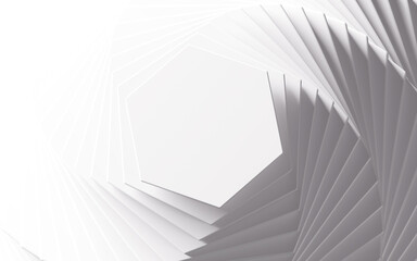 Naklejka premium White hexagonal background, 3d rendering.